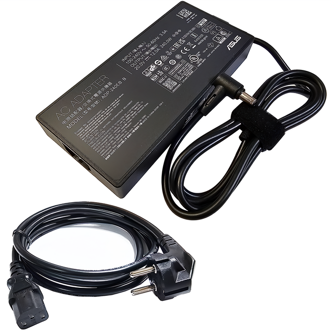ASUS 게이밍 노트북 전용 정품 ADP-240EB B 어댑터 충전기 20V 12A 240W 6mm 중앙핀 케이블포함, 1개