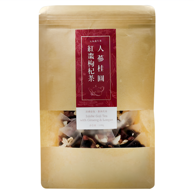 仁濟中藥 人蔘桂圓紅棗枸杞茶 元氣養生茶, 5g, 30包, 1袋