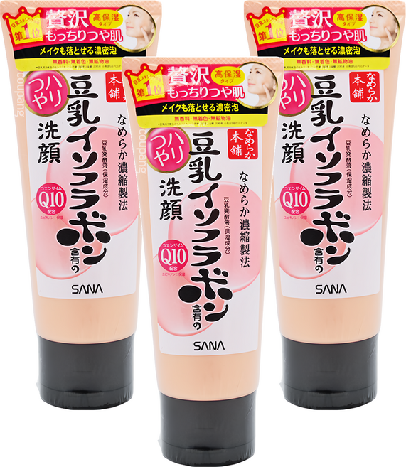 SANA 莎娜 豆乳美肌 Q10深層洗面乳, 150g, 3條