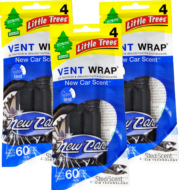 Little Trees 小樹香片 隱形芳香夾 4支, 新車香, 3包