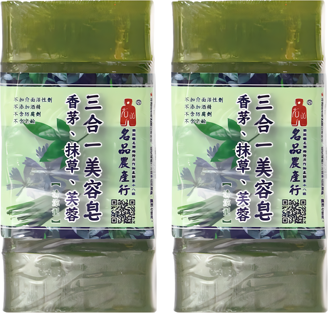 名品農產行 三合一精油美容皂 香茅 + 抹草 + 芙蓉 清涼型 5入, 2組, 500g