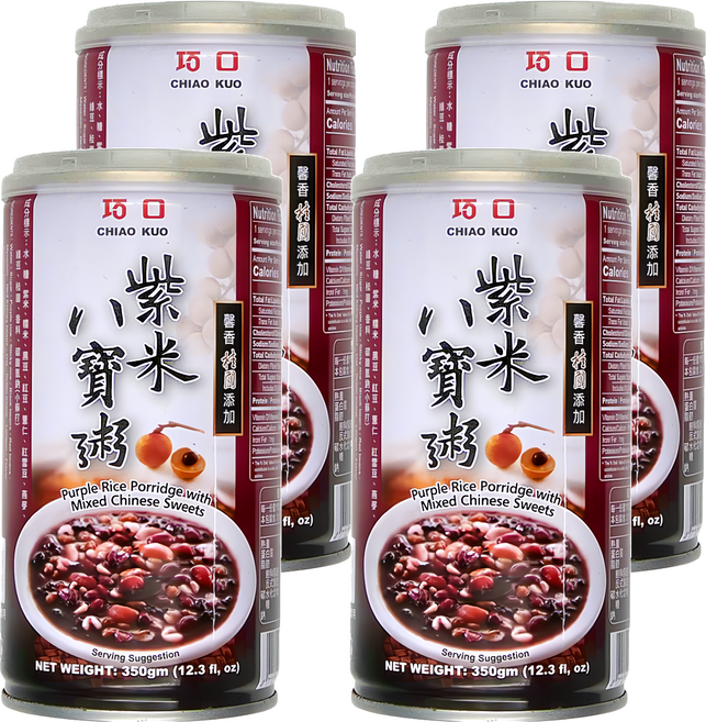 巧口 紫米八寶粥 精選多種食材 營養豐富 口感豐富 層次分明, 350g, 4罐