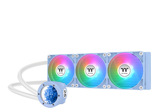 thermaltake 曜越 TH360 V2 Ultra ARGB Sync 主板連動 2.1吋液晶冷頭, CL-W420-PL12BU-A, 典藏繡球花藍, 1個