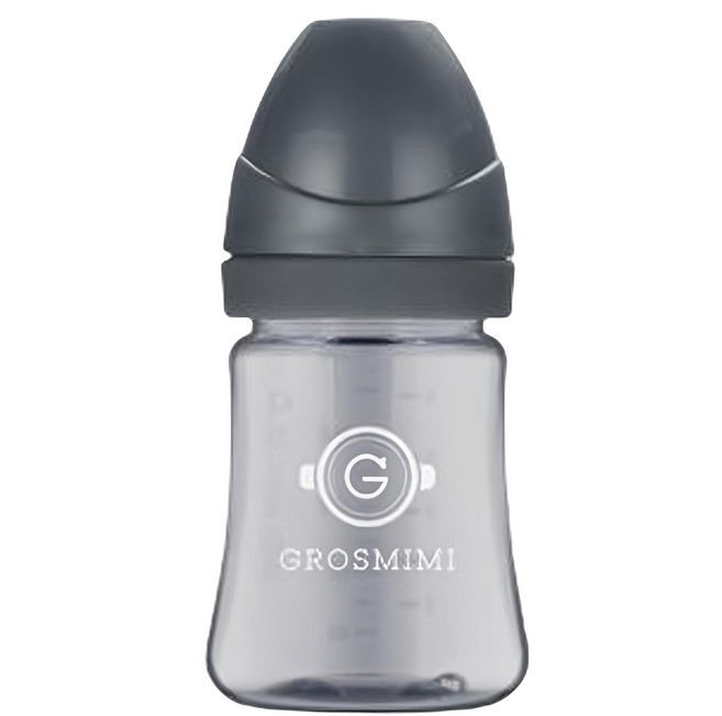 GROSMIMI PPSU奶瓶 無奶嘴, 木炭灰, 200ml, 2個