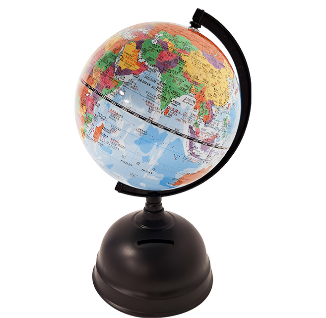 FUN GLOBE 海洋存錢筒 5吋地球儀, 藍色, 1個