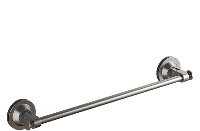 吸盤毛巾架 1秒安裝毛巾架, 銀色, 1個