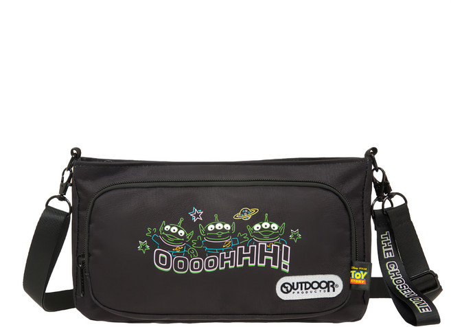 OUTDOOR PRODUCTS 霓虹三眼怪系列 橫式側背包 DISNEY聯名款 ODDY21A06BK, 黑色