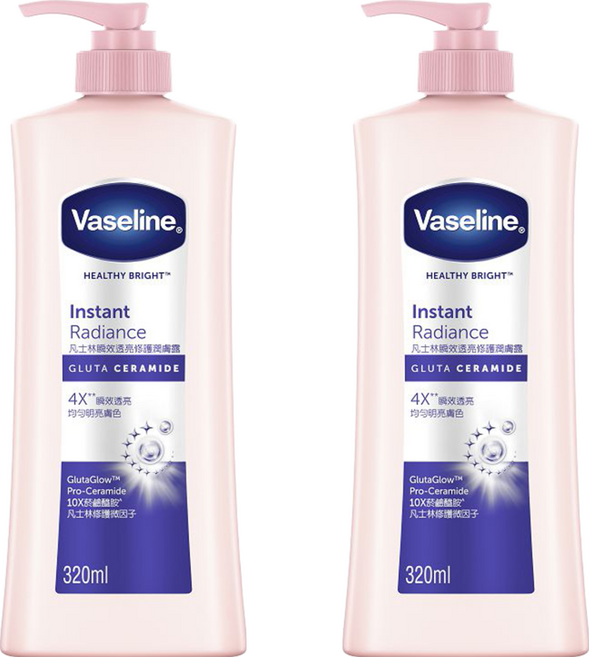 Vaseline 凡士林 瞬效透亮修護潤膚露 320ml 身體乳 保濕 亮白, 2件