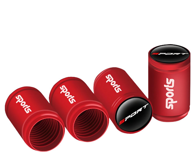 Bebehome SPORTS 磨砂輪胎氣門嘴帽, 4個, 紅色