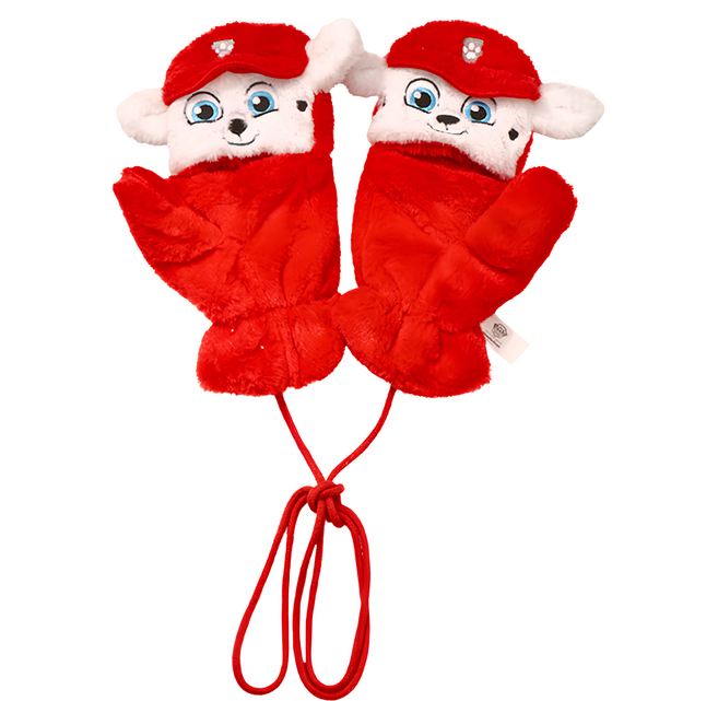 汪汪隊立大功 露指翻蓋保暖絨毛手套-毛毛