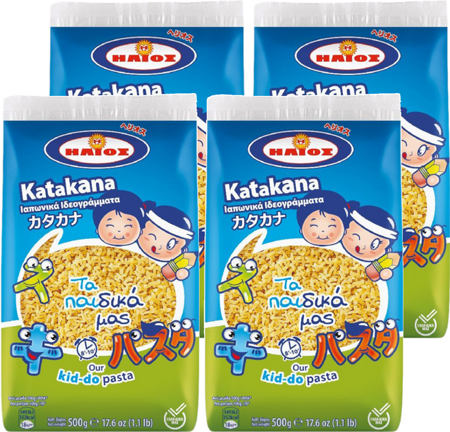 HELIOS Pasta 片假名造型義大利麵, 4包, 500g