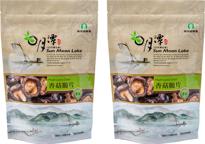 魚池鄉農會 香菇脆片 芥末, 90g, 2包