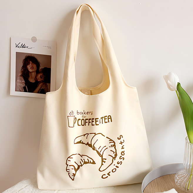 E.City 午茶時光單肩帆布購物袋