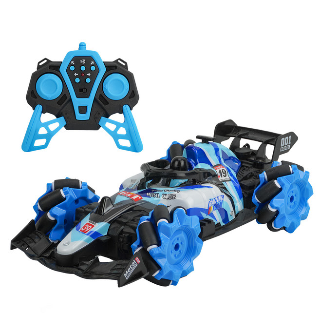 QIANKUN 1:16 麥克納姆輪噴霧排氣2.4G遙控賽車 + USB3.7V充電電池 + 遙控器 112430, 藍色, 1台
