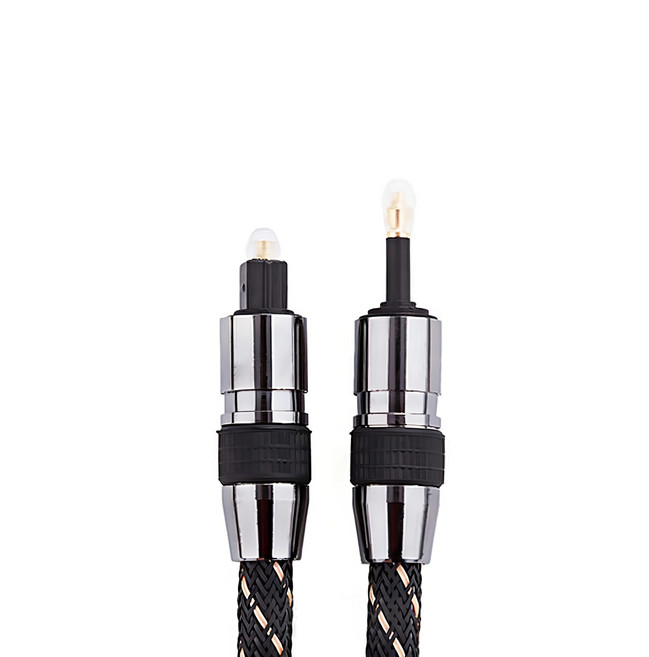 Bravo-U 24K鍍金 光纖數位音訊方口轉圓口傳輸線 1m, 銀灰色, 1條