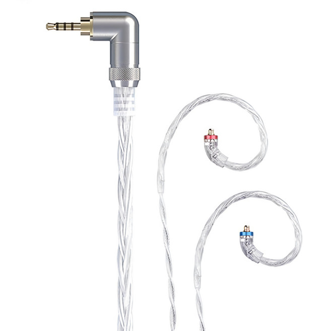 FIIO 飛傲 高純度單晶體純銀MMCX繞耳式耳機旗艦平衡升級線, FiiO LC-2.5D, 1個, 銀色