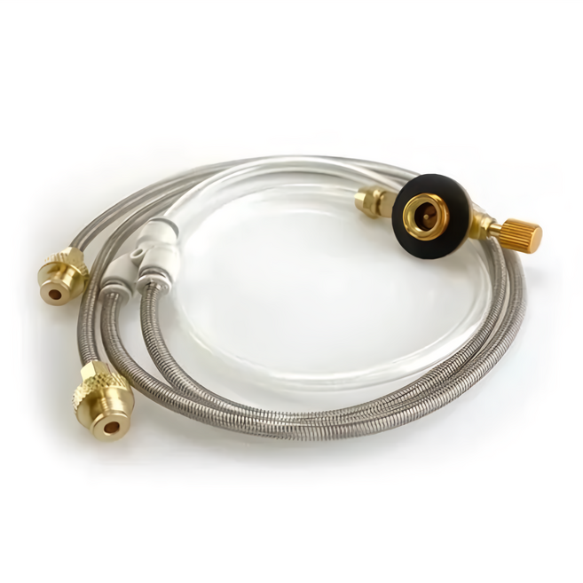 Forest Outdoor 群森戶外 一對二瓦斯轉接管, 銀色, 1條