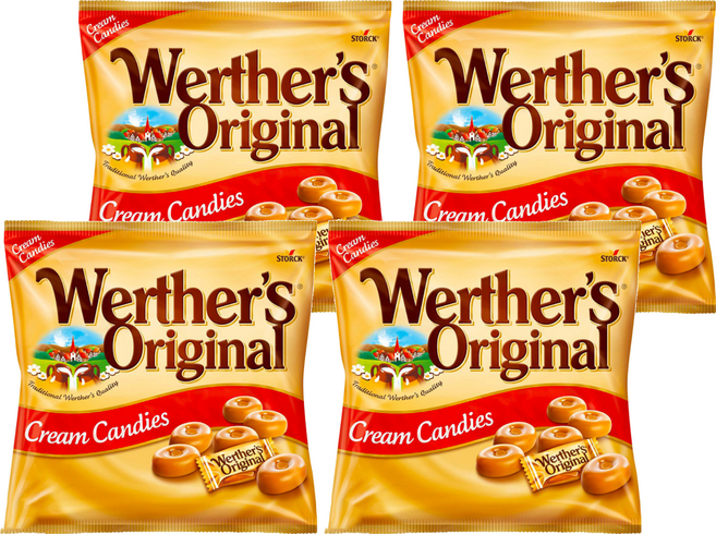 Werther's Original 道地的偉特 鮮奶油糖, 4袋, 90g
