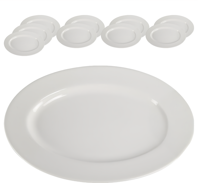 TATUNG 大同磁器 橢圓長皿 9吋, 白色, 10個