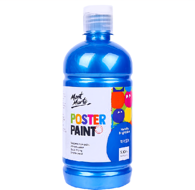 Mont Marte 蒙瑪特 廣告顏料 500ml, 珠光藍, 1色