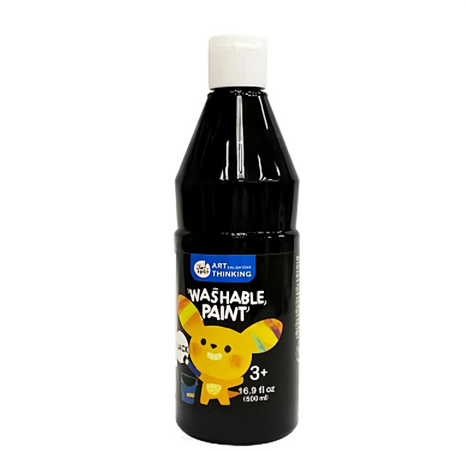 Jar Melo 原創美玩 兒童顏料 黑色, 500ml, 1色