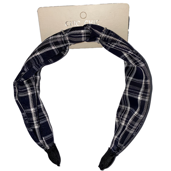 CHIC CHIC 日本造型 SY13568 扭結棋盤白 舒適髮箍