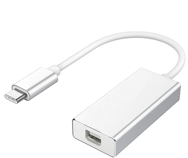 UniSync Type-C公 USB3.1轉Mini DisplayPort母影音轉接器 銀色 15CM, C302XSE01PMDP, 1個