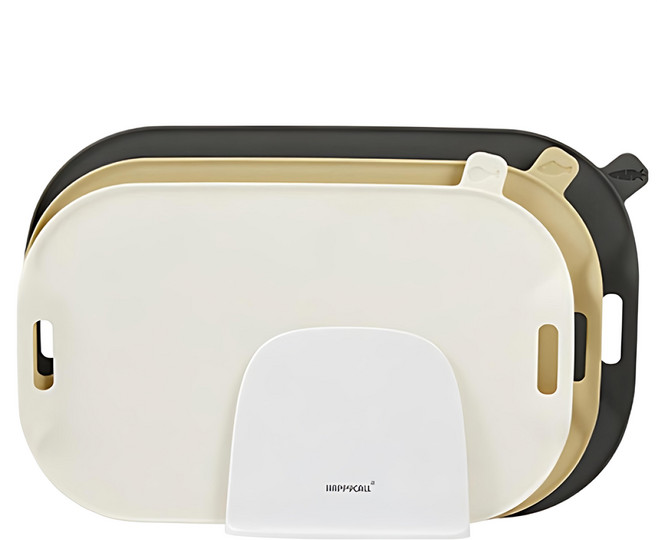 HAPPYCALL TPU 抗菌防滑無刮痕砧板收納架 4個 1組, 白色 + 黃色 + 灰色