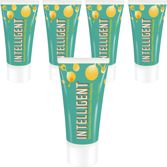 INTELLIGENT 因特力淨 兒童酵素牙膏 原味, 40g, 5條