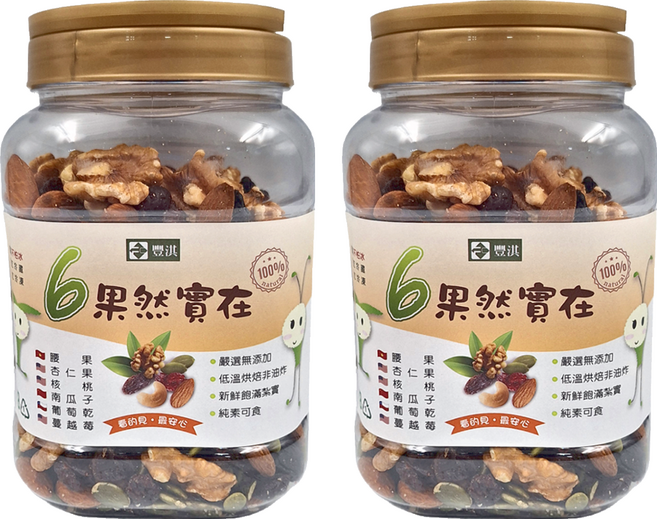 果然實在 綜合堅果 無調味, 520g, 2罐
