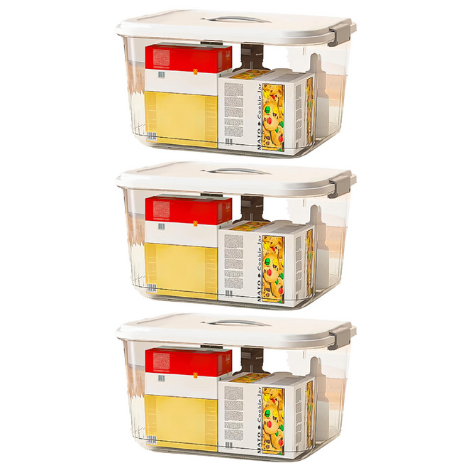 小麥購物 手提收納盒 小, 透明白, 3個