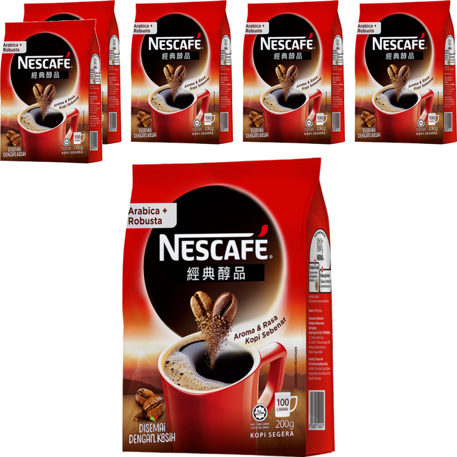 NESCAFE 雀巢咖啡 醇品經典風味補充包, 200g, 1包, 6包