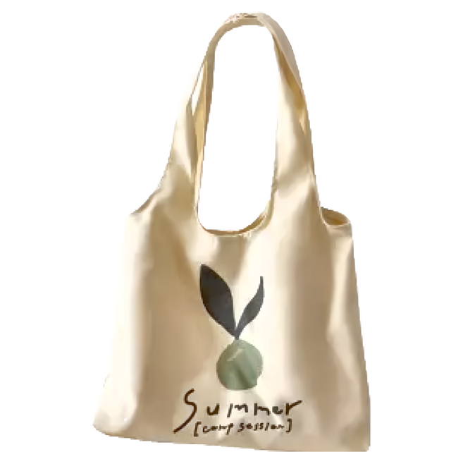 E.City 塗鴨風水果圖案單肩提袋 帆布 提把高約26cm