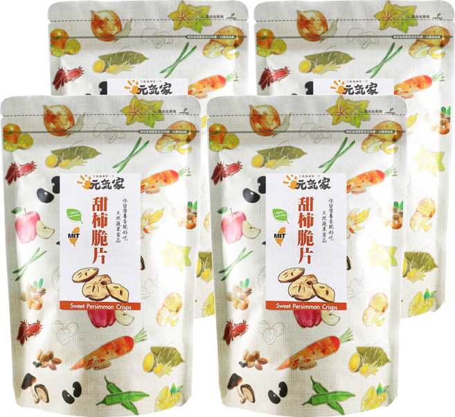 元氣家 甜柿脆片, 100g, 4包