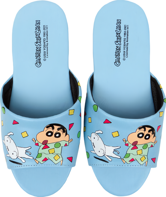 Shinchan 蠟筆小新 成人室內拖鞋 輕巧耐穿 親膚舒適, 睡衣派對 藍色, 1雙
