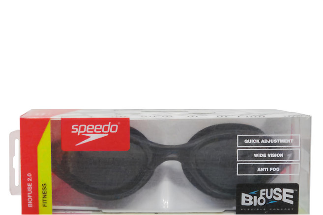 Speedo 成人款運動泳鏡 Biofuse2.0 快速調整 寬廣視野 防霧, 顏色隨機, 1個