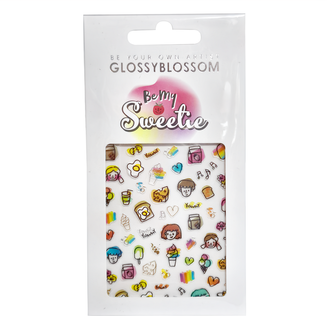 GLOSSYBLOSSOM Be My Sweetie 美甲貼, Sweet Friends, 1包