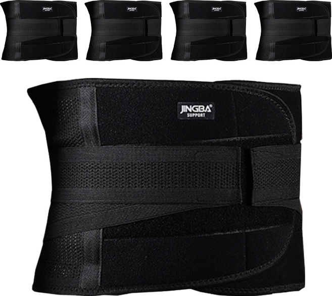 JINGBA SUPPORT 支撐加壓透氣運動護腰 黑色 輔助支撐 扭傷防護, 5個