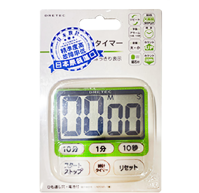 dretec 大螢幕音調時鐘計時器 帶磁鐵設計, 綠色, 1個