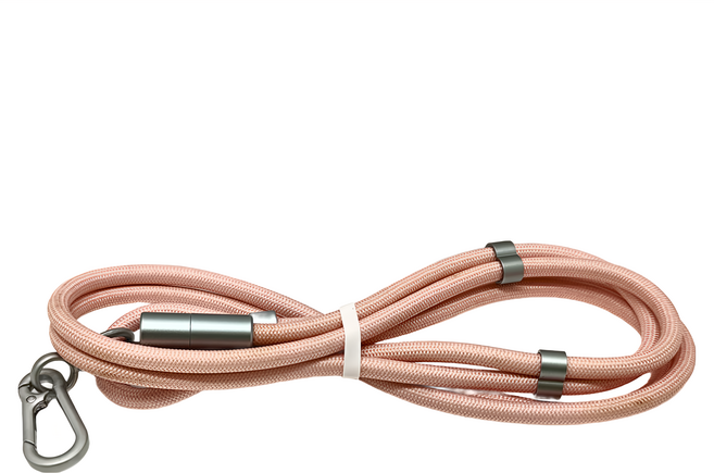 HAGiBiS 海備思 Type-C 掛繩數據線 GS100 粉色 鋅合金+PP紗網, 1.6m, 1條