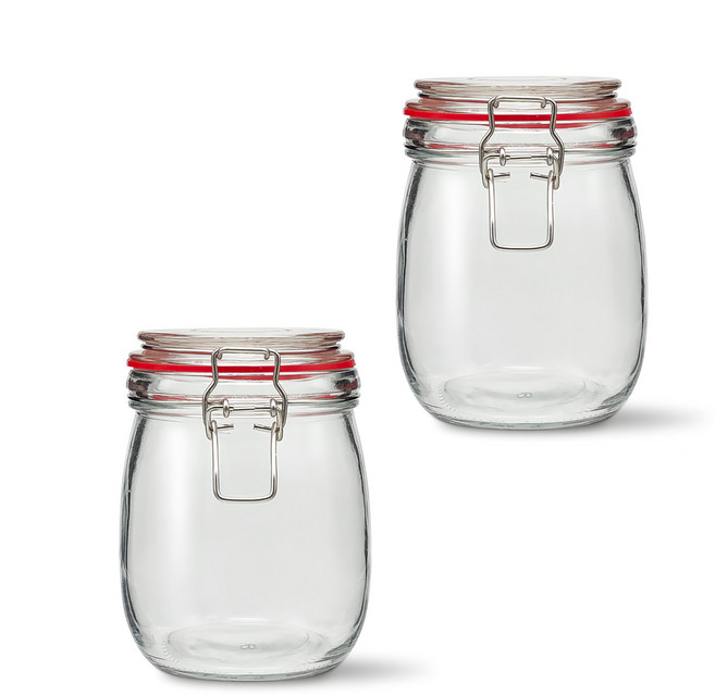 mir 扣式玻璃密封罐 700ml 2個 氣密蓋