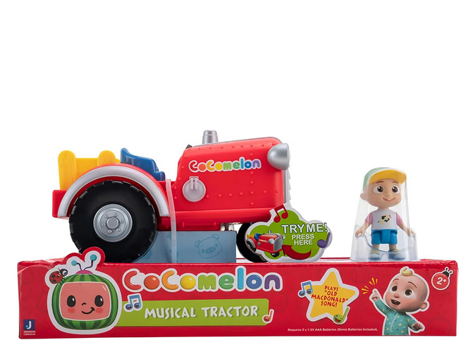 jazwares Cocomelon 音樂拖拉機, 紅色, 1個