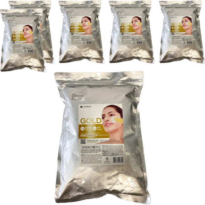 韓國 LINDSAY 黃金滋潤軟膜粉, 1包, 6包