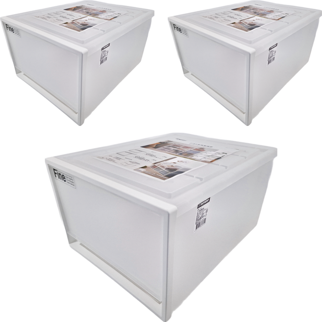 KEYWAY 聯府 單抽屜整理箱 25L, 白色, 3個