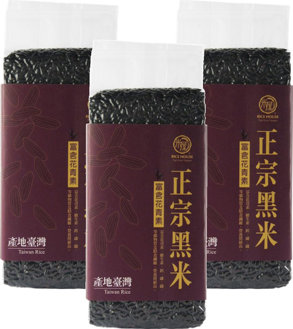 RICE HOUSE 米屋 正宗黑米, 600g, 3包