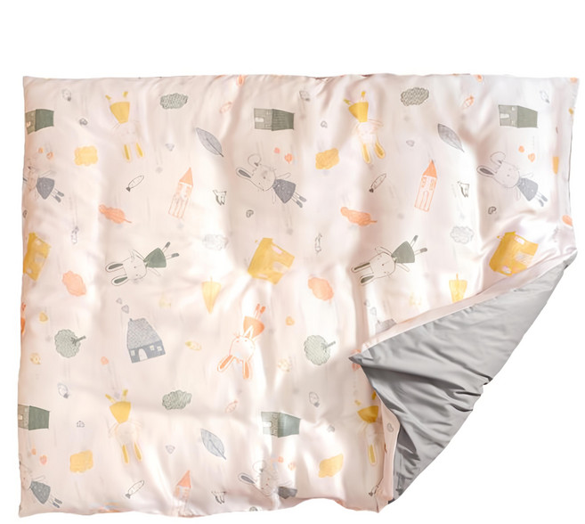 EmBrace 英柏絲 兒童四季被/夏季涼被 附被套, 小兔晚安 粉色