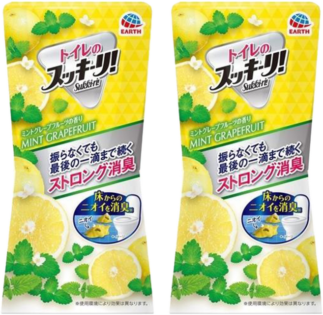 EARTH 地球製藥 Sukki-ri 廁所芳香除臭劑 葡萄柚香, 400ml, 2瓶