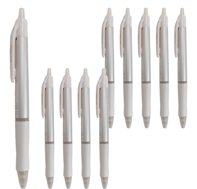 PILOT 百樂 Acroball T系列 輕油筆 0.3mm BAB15MFTWL, 白桿 藍芯, 10支