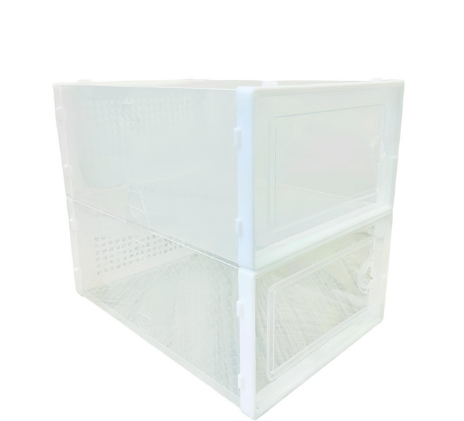 生活特工 折疊式鞋盒 PP(聚丙烯)+HIPS(聚苯乙烯)材質 33x23x14cm, 透明, 1組