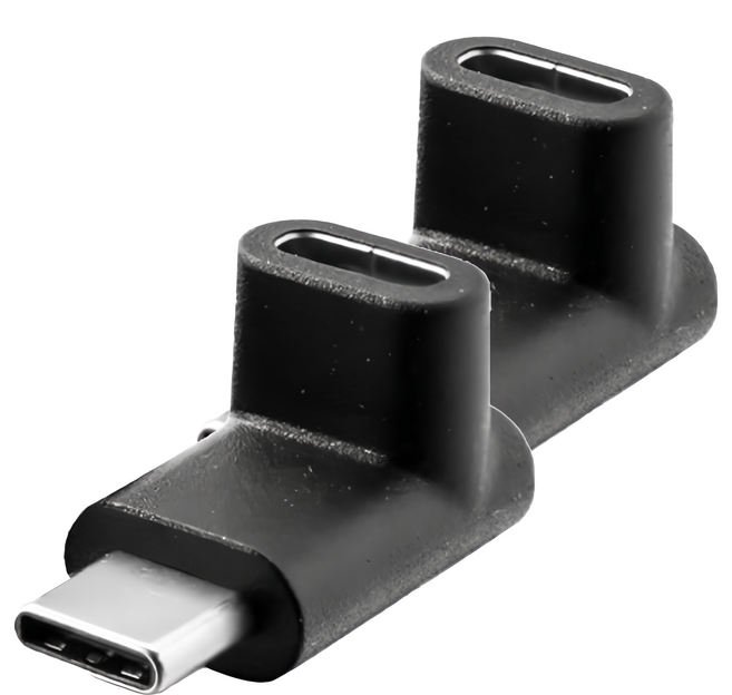 MAX+ Type-C L型公對母充電傳輸轉接頭, 單一商品, 2個